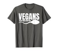 Vegans Also Need Protein Adulting Vegetarian Sarcastic T-Shirt, Men, Asphalt Grey, Large