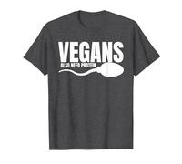 Vegans Also Need Protein Adulting Vegetarian Sarcastic T-Shirt, Men, Dark Heather Grey, 4X-Large
