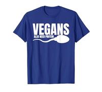 Vegans Also Need Protein Adulting Vegetarian Sarcastic T-Shirt, Men, Royal Blue, Small