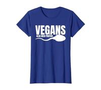 Vegans Also Need Protein Adulting Vegetarian Sarcastic T-Shirt, Women, Royal Blue, Large