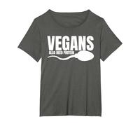 Vegans Also Need Protein Adulting Vegetarian Sarcastic T-Shirt, Women's Plus, Asphalt Grey, 3X