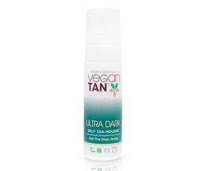 VeganTan Self Tan Mousse for Long-Lasting, Natural and Glowy Tan, Hydrates and Boosts Skin's Radiance, Streak-Free Application, Enriched with Aloe Vera, Ultra Dark 150ml