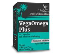 VegaOmega Plus | Vegan Omega 3 + 14 Essential Vitamins & Minerals | Plant-Based Algae DHA & EPA | 60 Capsules | No Fish Oil | Heart, Brain & Joint Support | Family Supplement Age 4+ | Made in UK