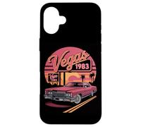 Vegas 1983 Retro Classic Car Sunset Skyline Case for iPhone 16 Plus