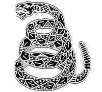 VEGASBEE® Snake Big Rattlesnake of Gadsden Flag Dont Tread On Me - US Embroidered Iron-on Patch for Jacket Vest XL Extra Large Size 12" x 10.5" USA (Black-White)