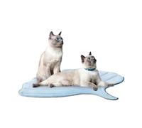 Vegascape Dog Cooling Mat, Large Leaf Shaped Pet Cooling Mat, Lightweight Summer Pad for Dog and Cat, Lightweight Breathable Soft SelfCooling Summer Pad for Indoor, Washable (Blue, S: 91 * 86cm)