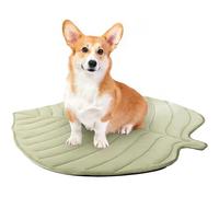 Vegascape Dog Cooling Mat, Large Leaf Shaped Pet Cooling Mat, Lightweight Summer Pad for Dog and Cat, Lightweight Breathable Soft SelfCooling Summer Pad for Indoor, Washable (Green, S: 91 * 86cm)