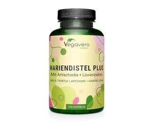 Vegavero Artichoke Leaf Extract Complex | 120 Capsules | HIGH DOSE 80% Silymarin | Liver Detox | NO Additives | Vegan