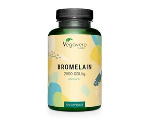 Vegavero Bromelain 650 mg | High Strength - 2500 GDU/g | Gastro-Resistant DrCaps | NO Additives, Lab-Tested | Pure Pineapple Enzyme | 120 Capsules | Vegan