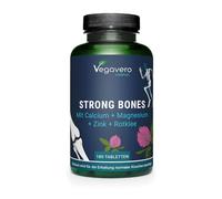 Vegavero Calcium Tablets 1645 mg Magnesium 1251 mg | with Zinc Bisglycinate and Red Clover Extract | Bone Health Supplements | NO Additives | 180 Capsules | Vegan