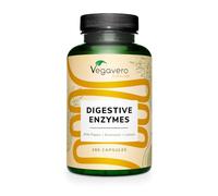 Vegavero Digestive Enzyme Supplements | High-Strength 8 Enzyme Complex | with Papain, Bromelain, Lactase, and More | NO Additives, Lab-Tested | 180 Capsules | Vegan
