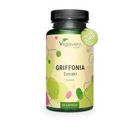 Vegavero Griffonia 5 HTP Supplement 1000 mg | 90 Capsules | Natural Grifonia Extract | NO Additives, Lab-Tested | Vegan