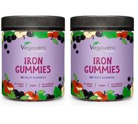 Vegavero Iron Gummies for Kids and Adults | 97% Fruit | Immunity & Energy Supplements | NO Sweeteners | NO Added Sugar or Gelatine | Vegan | 90 Gummies (Pack of 2)