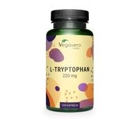 Vegavero L-Tryptophan 220 mg | 120 Capsules (4 Months Supply) | NO Additives | Lab-Tested | Pure Tryptophan Supplement | Vegan