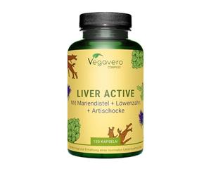 Vegavero Liver Support Supplements | with Artichoke, Chicory & Choline | Natural Cleanse Detox and Repair | NO Additives | 120 Vegan Capsules