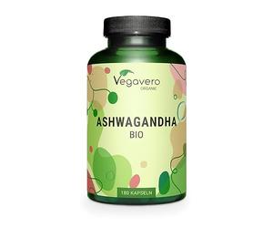 Vegavero Organic Ashwagandha Capsules | 2010 mg Root Powder | 180 Vegan Pills | Standardised 2% Withanolides | Lab-Tested | NO Additives | Vegan