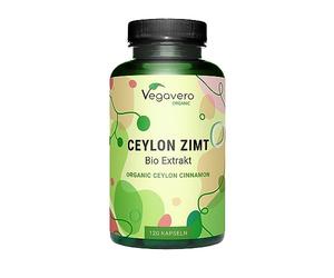 Vegavero Organic Ceylon Cinnamon | High Strength 2500 mg Per Serving | NO Additives | Extract (5:1) from Madagascar | Lab-Tested, Non-GMO | 120 Capsules | Vegan