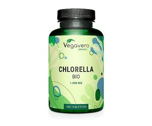 Vegavero Organic Chlorella Broken Cell Wall 3000 mg | NO Additives, Lab-Tested | 180 Tablets | Pure Powder | Vegan