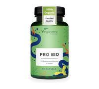 Vegavero Probiotics & Prebiotics | 100% Organic | 15 Strains (Lactobacillus + Bifidobacterium) | 15 Billion Active Bacteria & Inulin from Agave | 60 Vegan Capsules | NO Additives