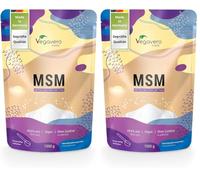 Vegavero Pure MSM Powder 1 kg | Bag | Distilled Organic Sulphur | NO Additives & Non GMO | Lab-Tested | 1000 g Per Day | Vegan (Pack of 2)