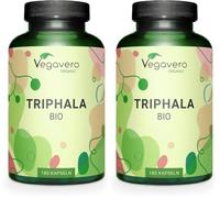 Vegavero Pure Triphala Powder Organic 1300 mg | 180 Capsules (3 Month Supply) | NO Additives, Lab-Tested | Ayurveda Products | Gut Health Supplements & Immune System Booster | Vegan (Pack of 2)