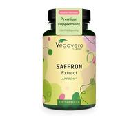 Vegavero Saffron Supplement 90 mg | 3.5% Lepticrosaliden | Pure Saffran 3:1 Extract | 120 Capsules | Premium Crocus Sativus | NO Additives | Lab-Tested | Vegan