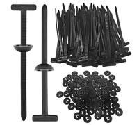 VEGCOO 100Pcs Nylon Universal Cable Tie Buckle, Automotive Universal Zip Ties, Multi-Purpose Small Black Cable Ties, Self-Locking Cable Tie Buckle for Home Office Garage and Workshop