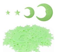 VEGCOO 254 Pcs Glow in Dark Stars, 250 Star & 4 Moon, 3D Luminous Star Wall Stickers, Glow in The Dark Stars Ceiling Walls Stickers for Bedrooms Decoration