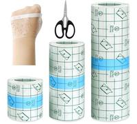 VEGCOO 3 Rolls Second Skin Tattoo Cover Tattoo Aftercare Waterproof Bandage Transparent Film Dressing Tape for Tattoo Aftercare Recovery and Wound Dressing