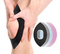 VEGCOO 30 Pcs Kinesiology Tape Knee, Precut Self-Adhesive Knee Tapes for Knee Pain, Breathable Comfortable Anti-Friction Knee Tape for Stability Support (25×14.3 cm) (30 Pcs/Black, Blue, Pink)