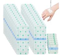 VEGCOO 30Pcs Waterproof Bandage, Clear Adhesive Dressing Tape with Cotton Absorbent Pad for Tattoo Aftercare Skin Protection Showering Swimming Wounds Dressing Pads