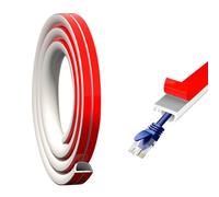 VEGCOO 3M White Cable Trunking, One-Cord Channel Cable Cover Self-Adhesive Cable Management Trunking, Cable Management under Desk, Cable Raceway Hide Wires for Electric Cables (D-shape)