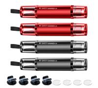 VEGCOO 4 Pcs Car Window Breaker Seatbelt Cutter 2-in-1, Flash Hammer for Car with 4 Holders 4 Test Glass for Emergency Escape