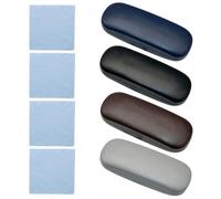 VEGCOO 4 Pcs Glasses Cases, Hard Shell Glasses Case Spectacle Protective Case Eyeglasses Case with 4 Microfiber Cleaning Cloth for Women & Men, Glasses Storage Case Fits Most Glasses and Sunglasses