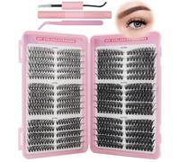 VEGCOO 570 Pcs Eyelash Clusters Individual Lashes 8-16mm, 30D/40D/50D/60D/80D/100D Mix Curl Cluster Lashes Kit with Tools, DIY Lash Clusters for Beginners