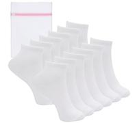 VEGCOO 6 Pairs White Ankle Socks Women, Women’s White Mini Crew Socks, Ladies Breathable Cotton Athletic Socks, Sports Running Casual Socks, Size 4-7