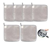 VEGCOO 6 Pcs Three-layer Hangable Wire Dishwashing Rags, 20x20cm Reusable Wire Dishwashing Rags, Non Scratch Wire Cleaning Cloths for Kitchen, Dish, Sink, Stove Top (6)