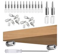 VEGCOO 80 Pcs Shelf Support Pegs, 7.5mm Self-Tapping Screws with Non-Slip Sleeve Screwdriver, Shelf Pins for Kitchen Cupboards Cabinets Wardrobes Bookshelves