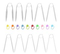 VEGCOO Circular Knitting Needles, 10 Pcs 40 CM, Sizes 2/2.5/3/3.5/4/4.5/5/6/8/10mm, Crochet Needles for Home or Work