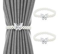 VEGCOO Curtain Tie Backs, 2 Pcs Butterfly Curtain Clips, Silver