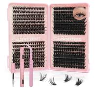 VEGCOO Eyelash Extensions Set, 560 Pieces, Cluster Lashes, 10-16 mm, 60D, 100D, 120D, 150D, DIY Volume D Curl Lash Extension Set