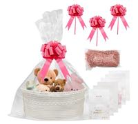 VEGCOO Gift Baskets Empty, Gift Basket Hamper, Cotton Rope Basket for Baby Shower, Wedding, Birthday, Holiday Blessings, Business Gifts (White)