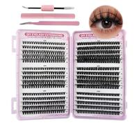 VEGCOO Individual Eyelashes Wispy Lash Clusters 570 Pcs 30-40-50-60-80-100D D Curl Eyelashes Kit Russian Cluster Lashes Eyelash Extension with Application Tool, Lash Tweezers (8-16mm Mix)