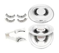 VEGCOO Magnetic Eyelashes Set Style B/Style E Magnetic False Eyelashes Natural Full Mixed Set with Pliers Glue-Free Magnetic Eyelashes Full Extended Eyelashes (Style B + Style E)