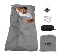 VEGCOO Sleeping Bag Liner, 210x75cm Lightweight Portable Sleeping Bag Liners, Camping Sheets & Travel Sheet Suitable for Outdoor Travel, Hiking, Hotel Backpacking Essentials (grey, One Size)