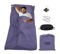 VEGCOO Sleeping Bag Liner, 210x75cm Lightweight Portable Sleeping Bag Liners, Camping Sheets & Travel Sheet Suitable for Outdoor Travel, Hiking, Hotel Backpacking Essentials (purple, One Size)
