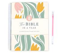 VEGCOO The Bible in A Year for Women: 52-Week Study Through Gods Word - Spiral Binding Bible Study Guide 52 Week Women's Bible Study Plan, Bible Study Journal & Reflective Questions (A5)
