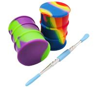 Vegcorn 26ml Silicone Wax Concentrate Containers Barrel Non-stick Jars with Carving Tool (Multicolor)