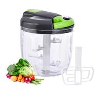 VegCuutPull & Chop Food Processor, Portable Multi-Function Manual Food Processors & Hand Chopper/Mixer/Blender for Veggies, Ginger, Fruits, Nuts, Herbs 900ml （Green）