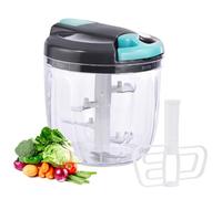 VegCuutPull & Chop Food Processor, Portable Multi-Function Manual Food Processors & Hand Chopper/Mixer/Blender for Veggies, Ginger, Fruits, Nuts, Herbs 9OOml(Blue)